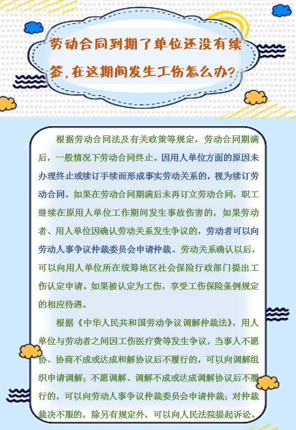 【人社日課】勞動合同到期了單位還沒有續(xù)簽，在這期間發(fā)生工傷怎么辦？.png